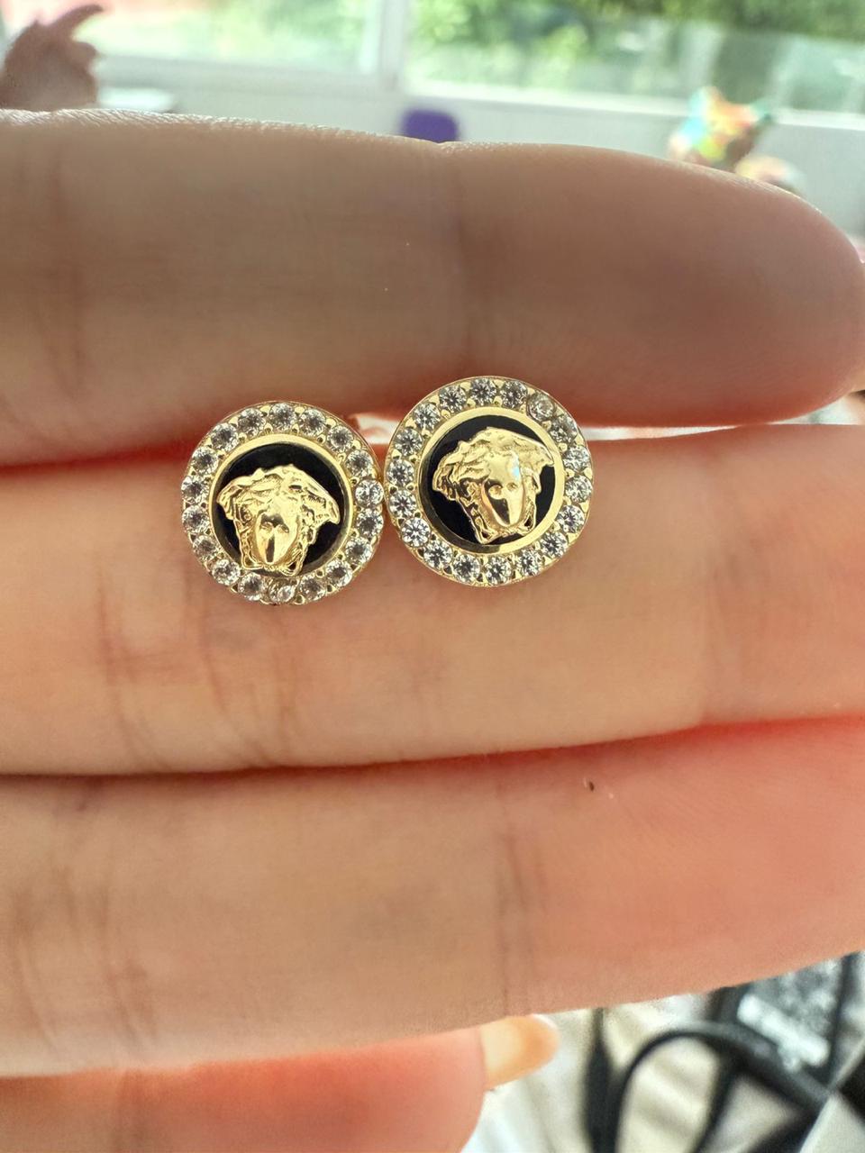 ARETES VERSACCE FONDO NEGRO 10K 1.8GR